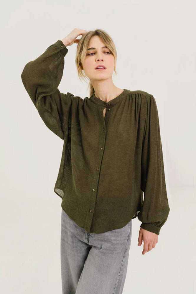 Sacrecoeur Gladis Khaki Blouse - The Mercantile London