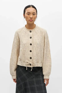 Object Gunvi Macadamia Cable Knitted Cardigan