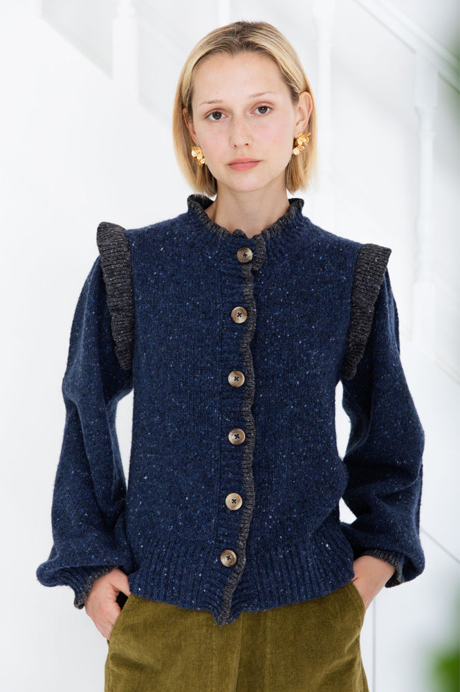 Bonté Delphine Navy Knit Jacket - The Mercantile London