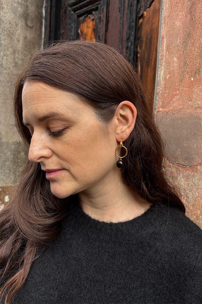 Shyla Layla Smoky Ball Earrings - The Mercantile London