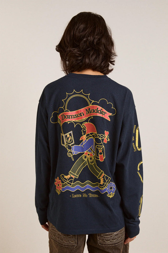 Damson Madder The Rambler Navy Long-Sleeve T-Shirt