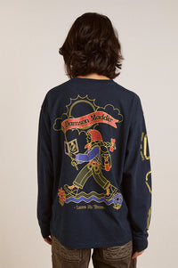 Damson Madder The Rambler Navy Long-Sleeve T-Shirt