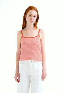 Compania Fantastica White & Red Striped Vest