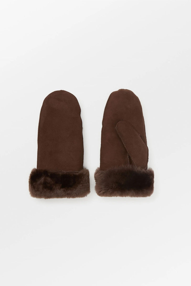 Beck Söndergaard Doa Chocolate Torte Shearling Mittens - The Mercantile London