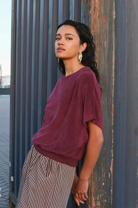 By-Bar Nuki Burgundy Slub Top