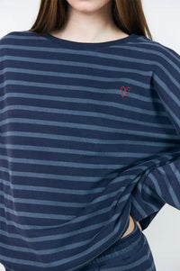 Lolly's Laundry Demi Dark Blue Striped Sweatshirt