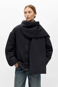 Object Gemmi Black Padded Scarf Jacket