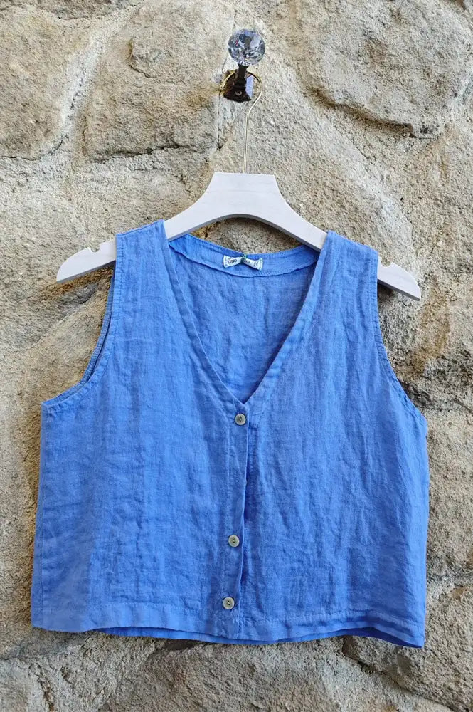 Linen & More Azul Vest Top