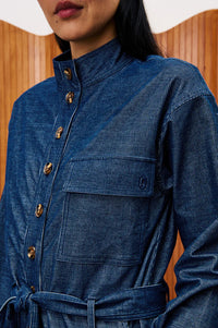 FRNCH Calmlie Navy Blue Jumpsuit - The Mercantile London