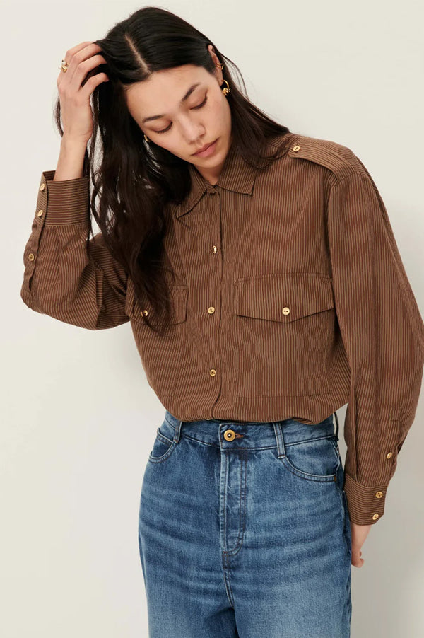 Sessùn Honoria Nutmeg Striped Shirt - The Mercantile London