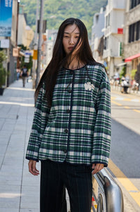 ICHI Johanna Pineneedle Checkered Jacket