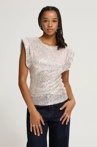 ICHI Faula Frosted Almond Sparkle Top