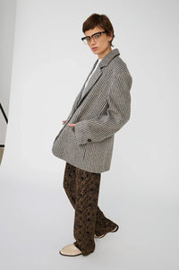 Stella Nova Striped Oversized Wool Blazer - The Mercantile London