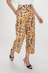 Grace & Mila Varsy Cognac Print Trousers - The Mercantile London