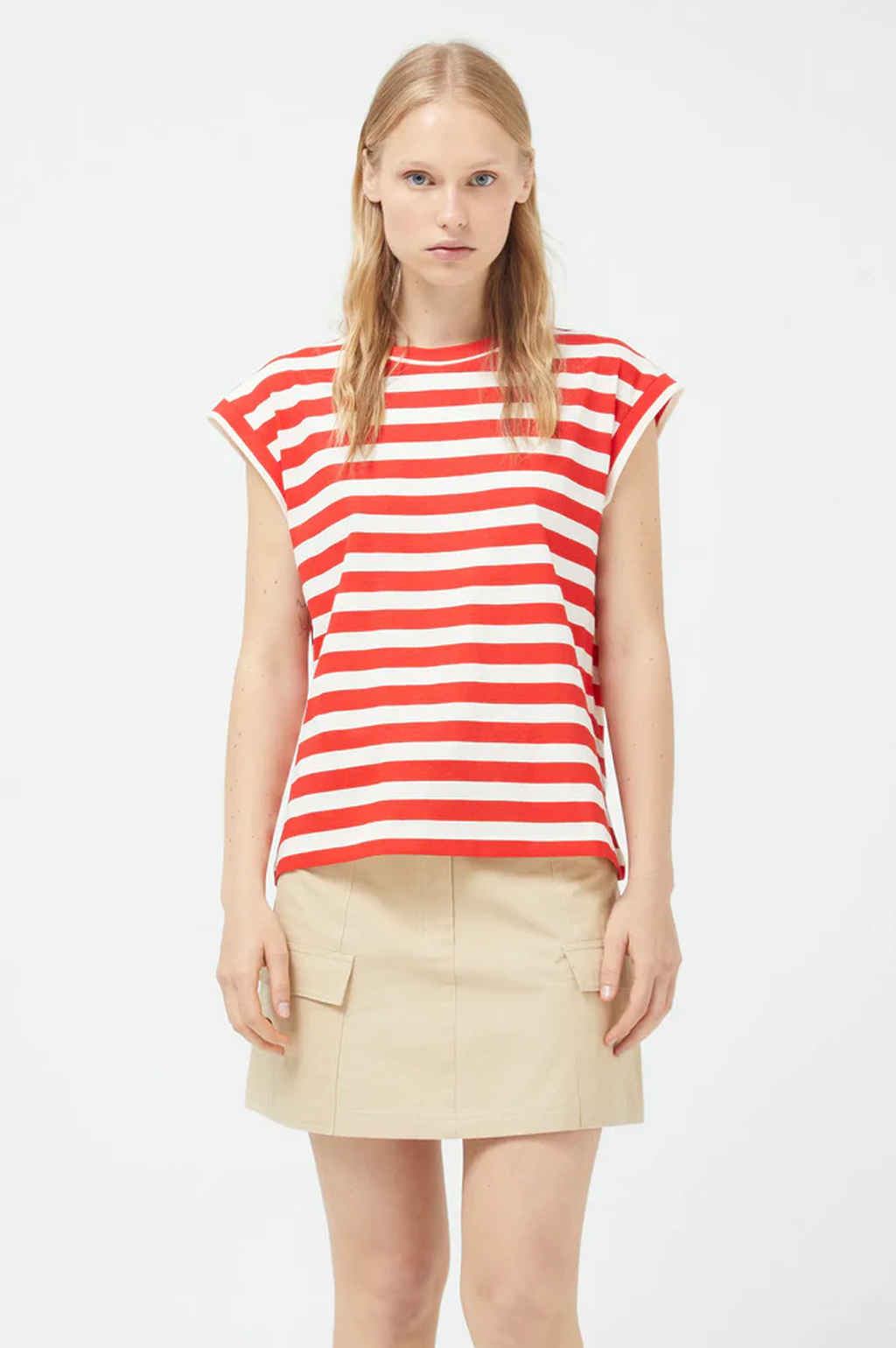 Compania Fantastica Red Striped Short Sleeve T-Shirt