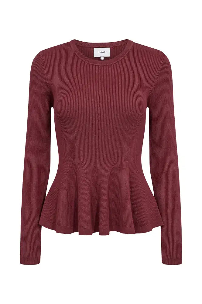 Numph Sira Fig Ribbed Pullover