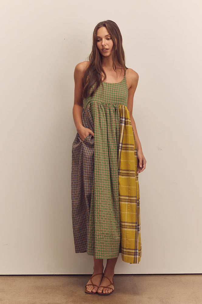 Amente Contrast Check Cami Dress - The Mercantile London