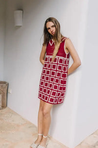 Indi & Cold Red Crochet Mini Dress - The Mercantile London