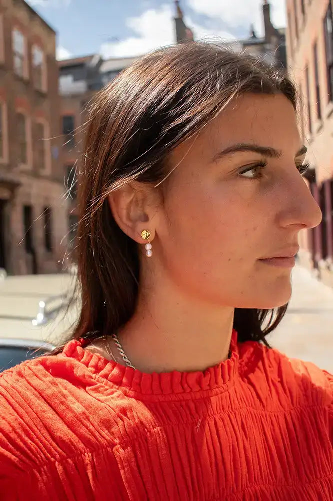 Anni Lu Short Pearly Drop Earrings - The Mercantile London