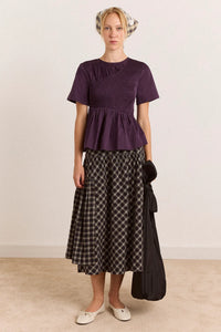 Damson Madder Emmy Plum Shirred Top
