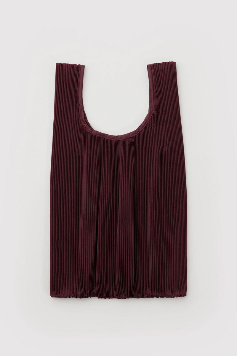 Baggu Pleated Mahogany Bag