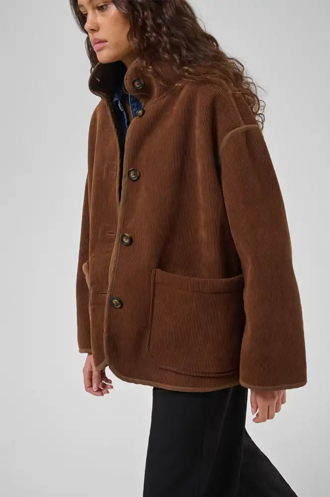 My Essential Wardrobe Funa Demitasse Brown Reversible Coat
