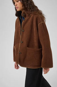 My Essential Wardrobe Funa Demitasse Brown Reversible Coat