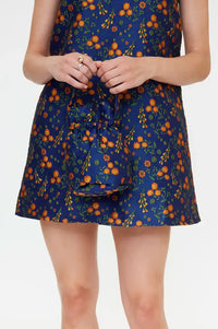 Compania Fantastica Navy Floral Jacquard Bag - The Mercantile London