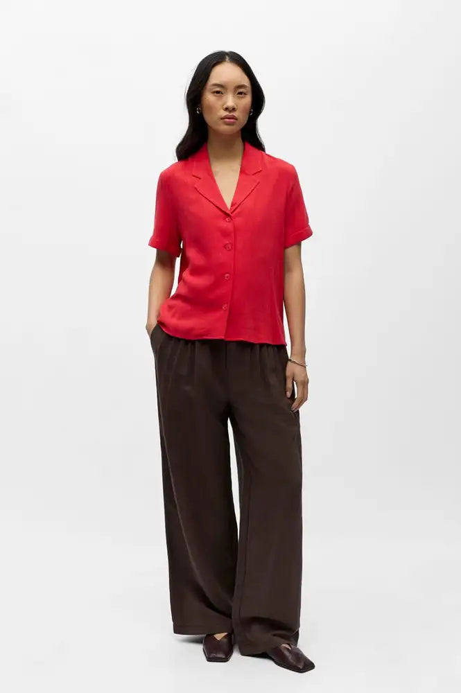 Object Sanne Poinsettia Linen Shirt - The Mercantile London