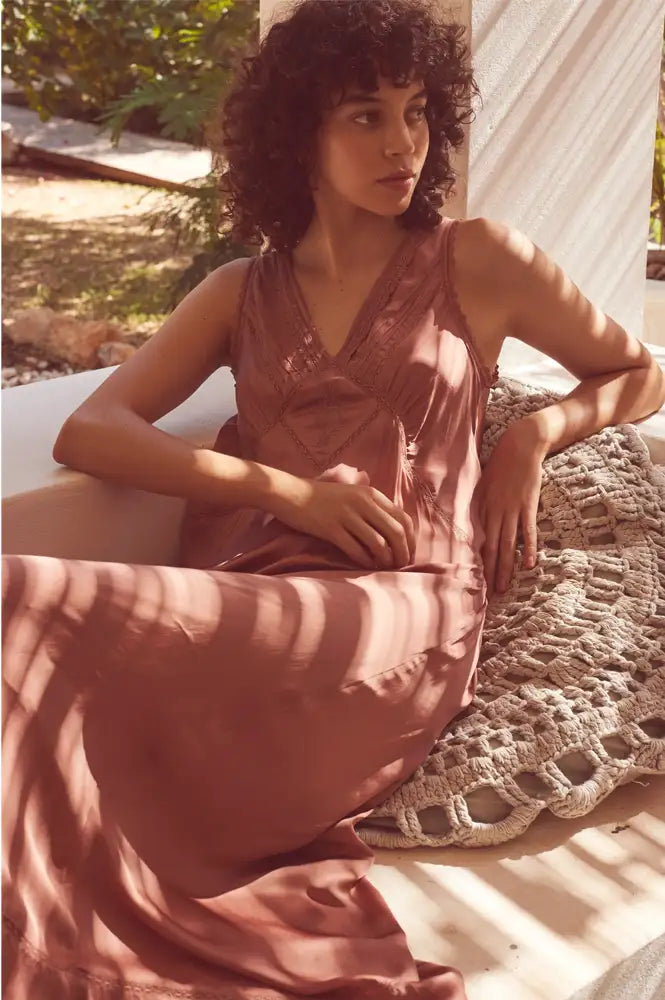 Faune Primrose Sandalwood Slip Dress - The Mercantile London