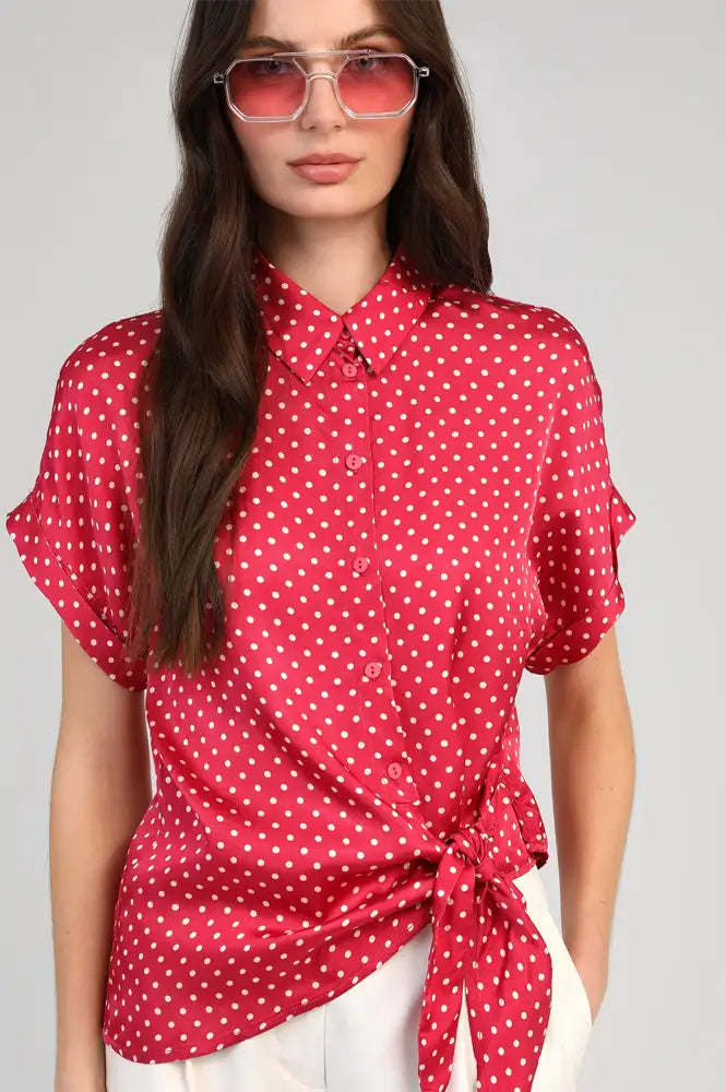 An'ge Kaviny Dotted Strawberry Blouse - The Mercantile London