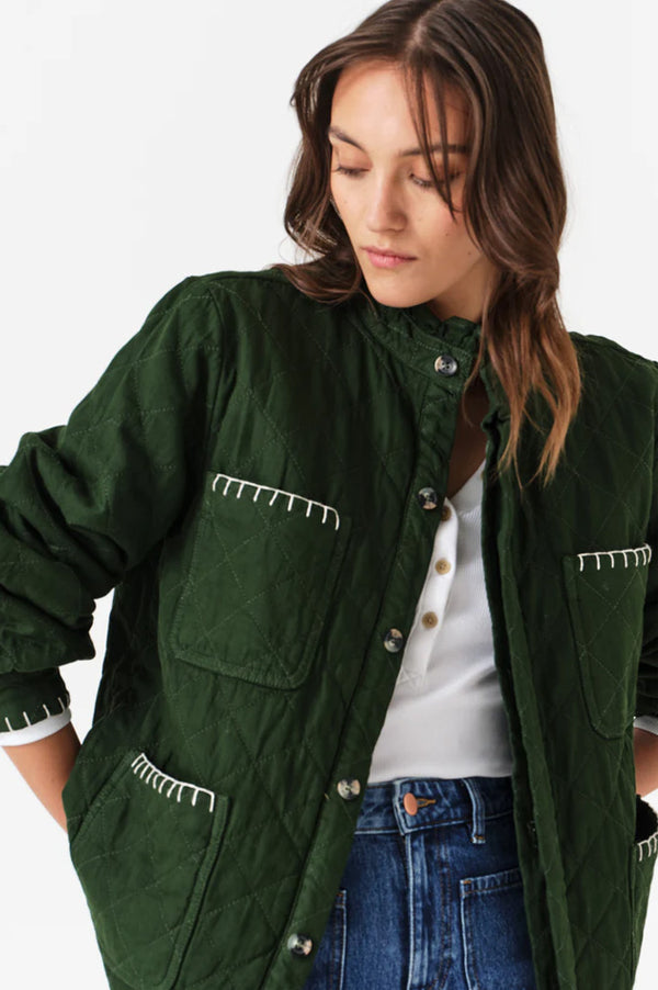 Seventy + Mochi Pablo Quilted Dark Pine Jacket - The Mercantile London