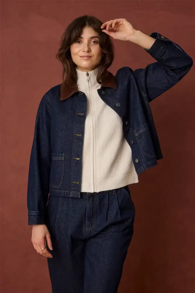 Fransa Leslie Dark Denim Jacket