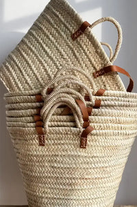 Mikwi French Double Strap Classic Market Basket Bag