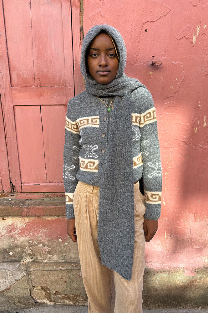 Object Milu Grey Melange Scarf Balaclava - The Mercantile London