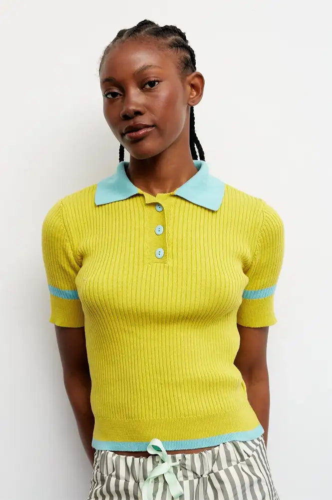 Dr Bloom Trina Gold Knitted Top - The Mercantile London