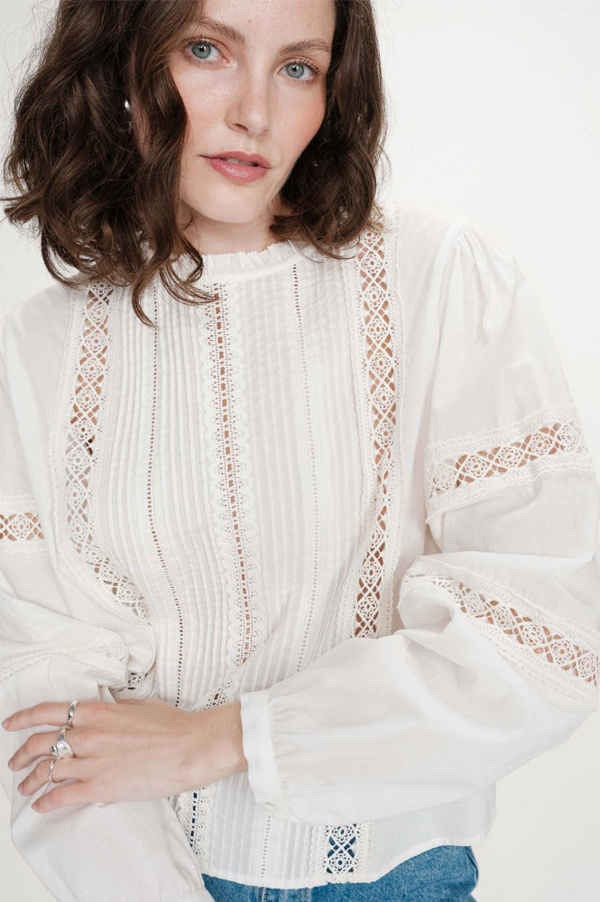 Grace & Mila Velma Ivory Blouse - The Mercantile London
