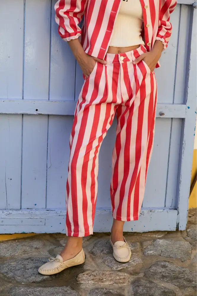 Sophie + Lucie Boyfriend Barras Red Stripe Jeans - The Mercantile London