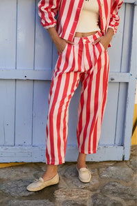Sophie + Lucie Boyfriend Barras Red Stripe Jeans - The Mercantile London