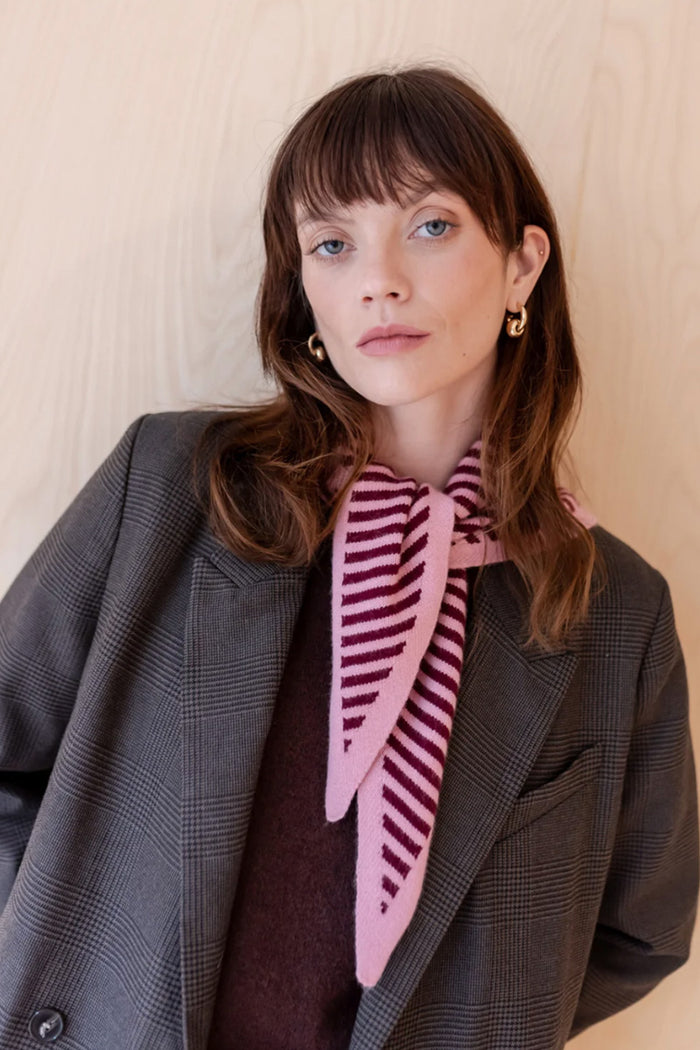 TBCo Pink Stripe Triangle Scarf