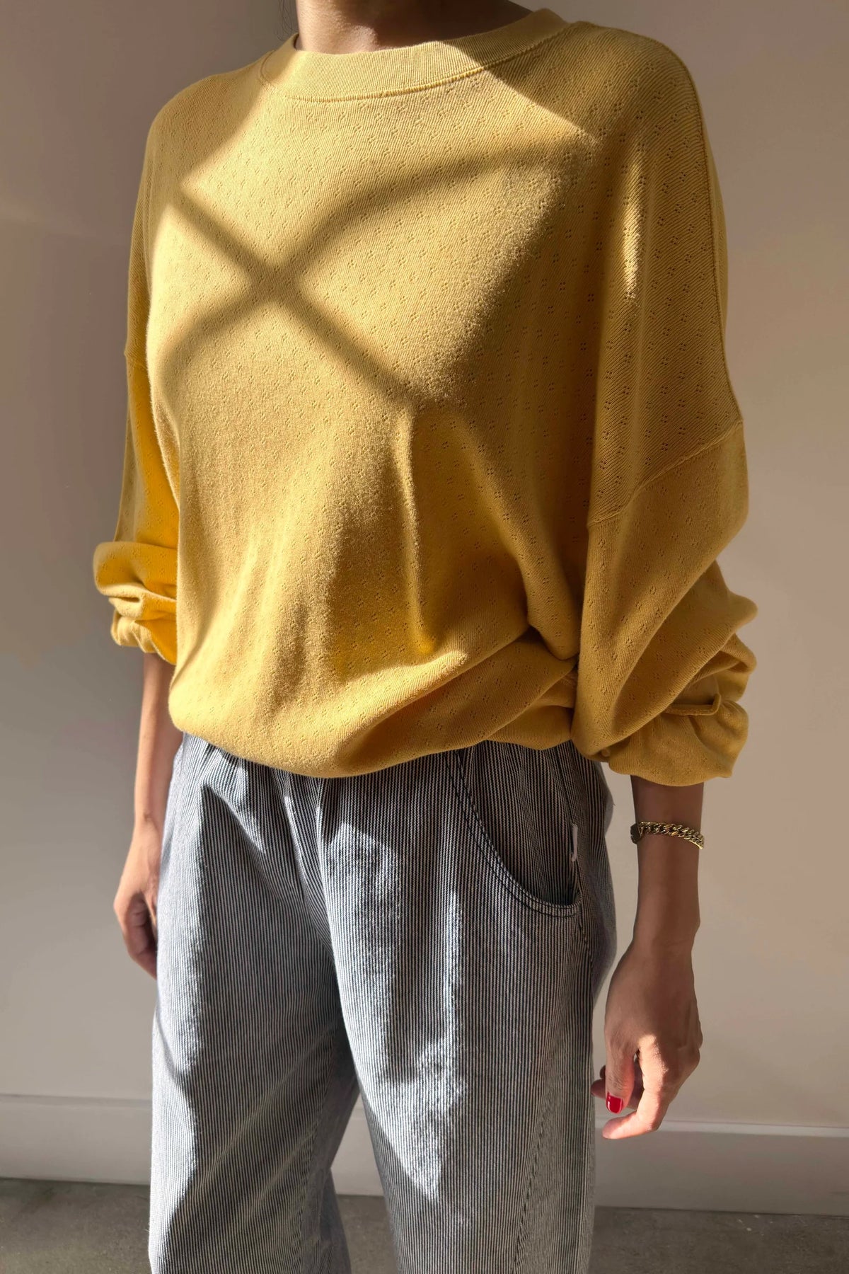 Le Bon Shoppe Pointelle Core Deep Yellow Sweatshirt