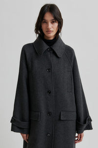 Second Female Walance Dark Grey Melange Coat - The Mercantile London