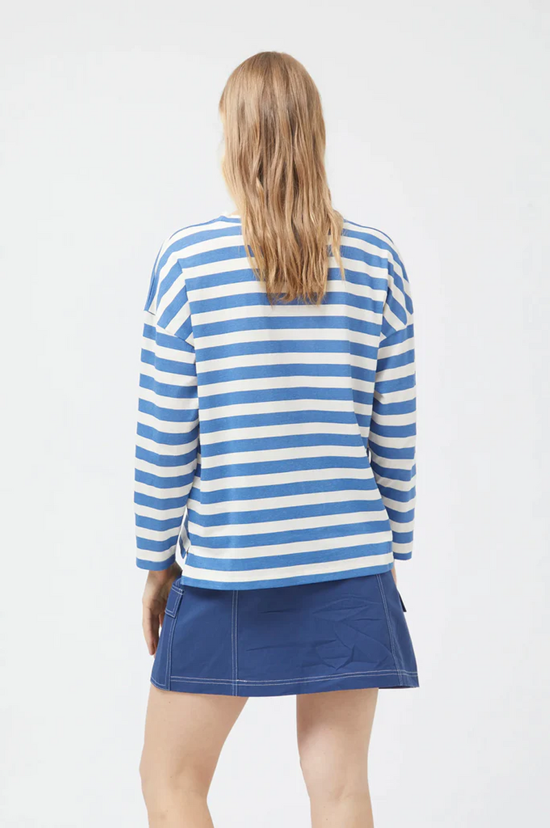 Compania Fantastica Blue Striped Long Sleeve T-Shirt - The Mercantile London