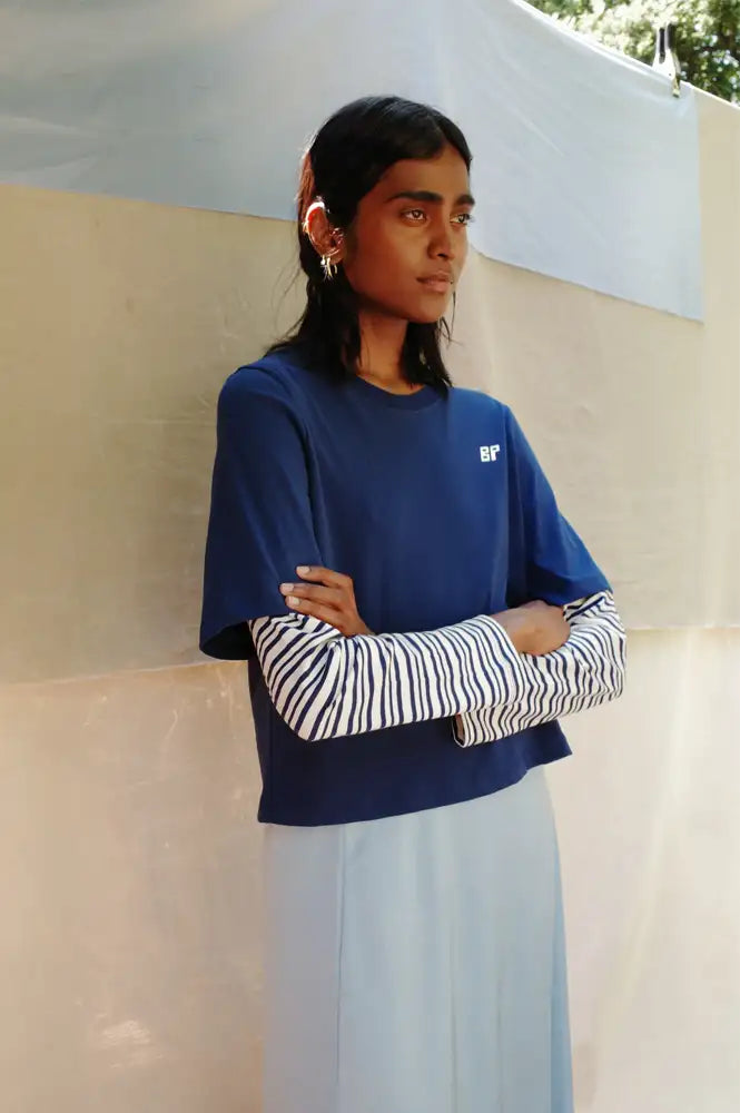 Baum Und Pferdgarten Jolin Navy Double Layer T-Shirt - The Mercantile London