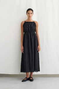 Diarte Encina Wrinkle Black Dress - The Mercantile London
