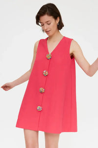 Compania Fantastica Fuchsia Bead Detail Dress - The Mercantile London