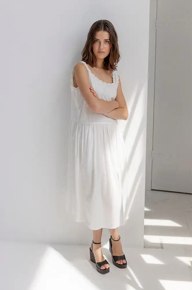 Project AJ117 Hesper White Dress - The Mercantile London