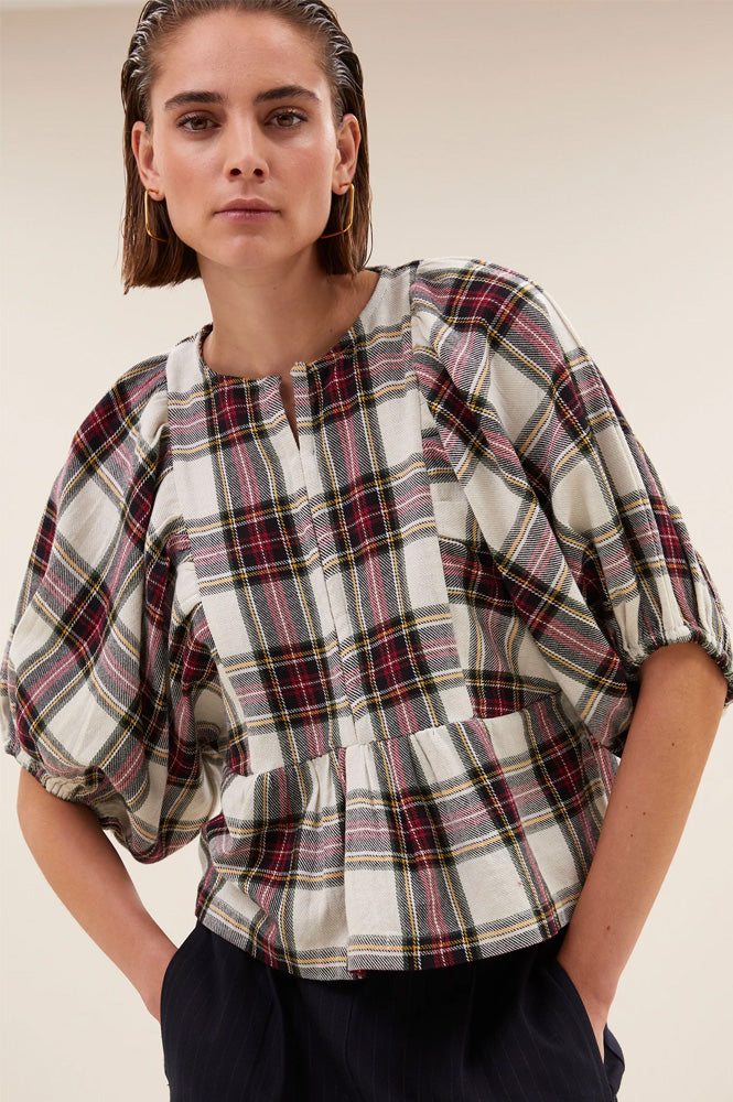 By-Bar Avelon Tartan Check Blouse - The Mercantile London