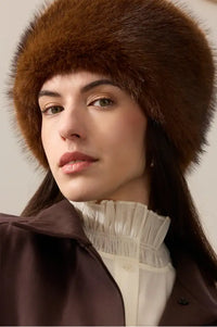 Helen Moore Mahogany Faux Fur Pillbox Hat