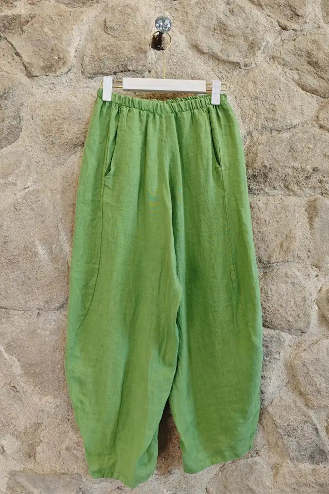 Linen & More Pistachio Balloon Style Trousers